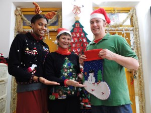 The "Ta-da!" Christmas Stocking  pose