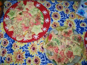 My infamous cut-out Christmas cookies.  (They didn't last long!)