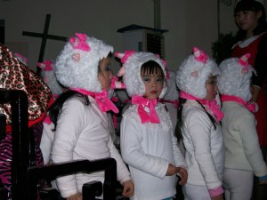 First up for the Thanksgiving service performances, the "little sheep."