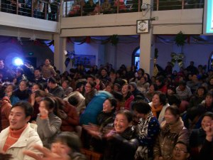 Things got a little out of control once Santa began throwing candy. . . 