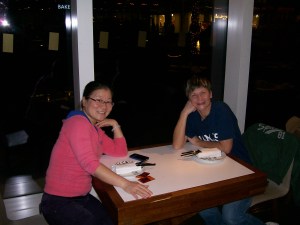 Time to eat! We're ready for the buffet.