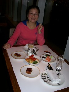 Our first course from the Japanese food station.