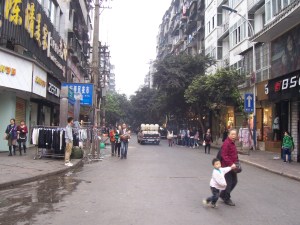 These tree-lined older streets still exist, such as tis one on the 246 busroute.
