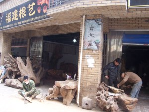 A woodcarving shop has found a place nearby the church.