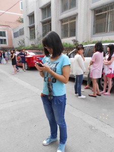 Cell phones were in constant use, checking on friends or family.