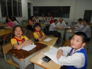 In this picture, nicely behaving themselves are my younger students.