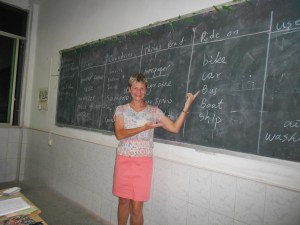 Here I am, getting ready to begin our evening class with the school's faculty.