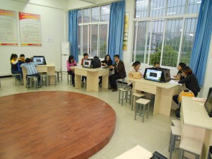 In the language lab, everyone was given some self-study time to prepare for our evaluation