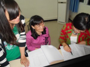 Our nervous faculty, getting ready for their testing.