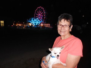 My mom and Lao-lao, dazzled by the night life of fair week.