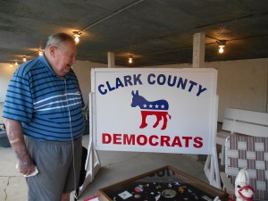My dad, Bill, making sure his donkeys are in proper displaying order.