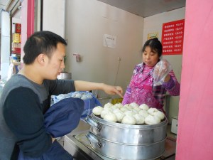 My former student, Ji Ke, still enjoys his breakfast mantou, bought from local sellers.