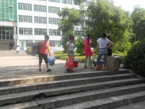 It's hard work, lugging your things across campus.