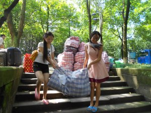 It's still a struggle to haul all that to the rooms, especially if you're on the 5th floor.