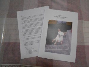 Book and Letter, delivered to Mrs. Obama via the Consulate before her departure.