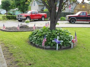 My neighbors, the Commers, along with many others, decorate their lawns for Memorial Day.