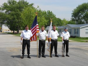 The color guard, getting ready for the gun salute.