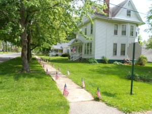 On our drive to the Legion building, we passed many houses with flags out to commemorate the day.