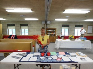 My display table follows me everywhere. Here I am at Centenary UMC, ready for visitors.