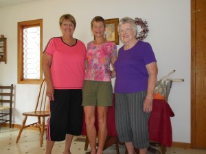 I spent the night with Joanne Burris (purple shirt), who invited church secretary Wilma (in the pink) to join us for breakfast.