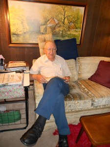 In Betty's home, Betty's friend Don was invited over later that evening so we could chat.