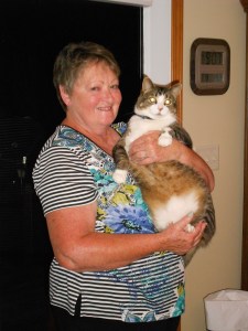 My Waynesville overnight hostess, Jan Bryan, and Kitty