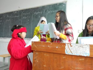 Joseph: "Please,sir, do you have any room?" Innkeeper 1: "No room here.  Try down the street."