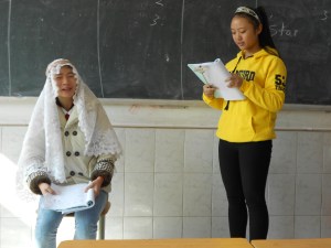 In the classroom, Gabriel tells Mary she will have a baby