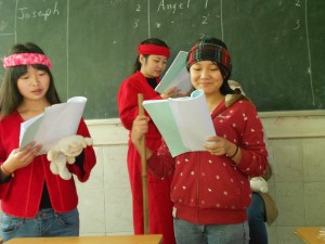 Shepherd 1:  "Do you hear something?  It sounds like singing." Shepherd 2:  "It's the sheep!  Go back to sleep."