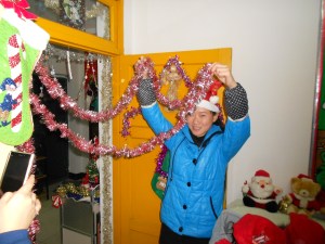 Nothing like playing with the decorations.