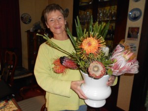 April Lee, a good friend from Hawaii, sent these tropical flowers from Kailua.  The flower farm she ordered from is owned and run by a U.S. Marine and his family. 