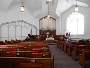 15 minutes before service, this was our congregation.  A total of 42, including the choir, came in time for our 9 a.m. service.