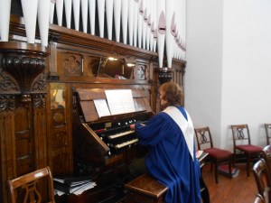 Thank the Lord our organist made it!  We're very proud of our 1911 organ, and in awe of anyone who can play it.