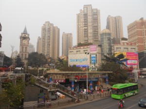 The Luzhou Protestant Church is found nestled below the tall apartment complexes in the distance.