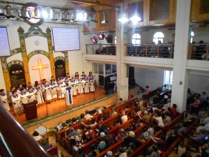 The Luzhou Protestant Church, which I attend.  Services begin at 9 a.m. for summer hours, 9:30 for winter hours, every Sunday.