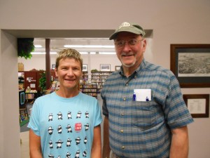 At our city's public library, Damian and I finish our interview.