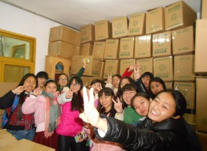 My freshmen students were kind enough to volunteer putting together over 100 boxes for my move.