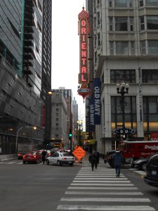 The Oriental Theater, which was originally a movie theater.