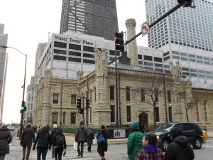 The other half of the historic water tower is still used today. The inside has been modernized and updated to meet all of Chicago's water needs.