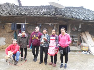 SP and her New Farming Family.  From left to right:  Me, SP, Grandma, Jackie (Peace Corp volunteer), Teacher Xue and Little Sister (she helped find SP a home), Mother Chen and Cici (Teacher Xue's colleague)